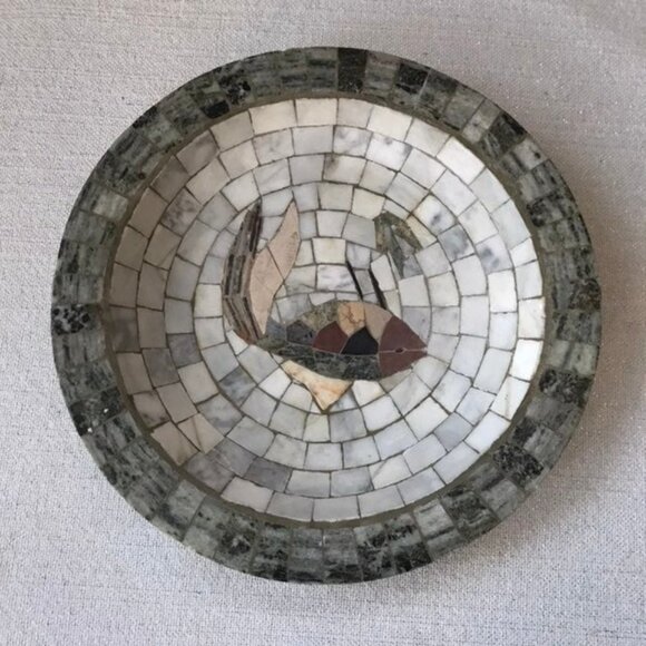 Marble Mosaic Denmark Decorative Platter - Picture 1 of 8